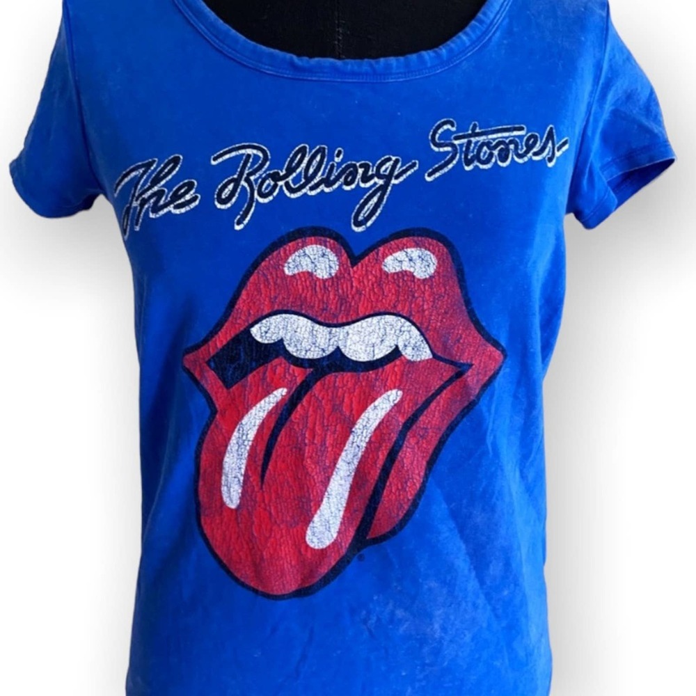 Bravado The Rolling Stones Tee Tongue Short Sleeve Top Blue Size XS - Picture 2 of 6